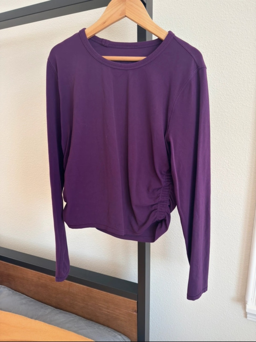 lululemon athletica Deep Purple Long-Sleeve Side-Ruched Top
